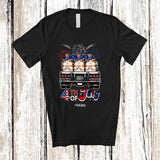 MacnyStore - Personalized Custom Name 4th of July; Lovely Three US Flag Hamster On Truck; Patriotic T-Shirt
