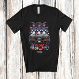 MacnyStore - Personalized Custom Name 4th of July; Lovely Three US Flag Lemur On Truck; Patriotic T-Shirt