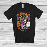 MacnyStore - Personalized Custom Name 5th Grade Boo Crew; Lovely Halloween Ghost Witch; Students Teacher T-Shirt