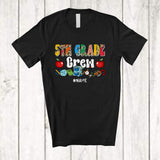 MacnyStore - Personalized Custom Name 5th Grade Crew; Lovely First Day Of School Leopard Students Teacher T-Shirt