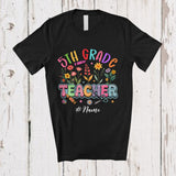 MacnyStore - Personalized Custom Name 5th Grade Teacher; Amazing Back To School Floral; Teacher Group T-Shirt