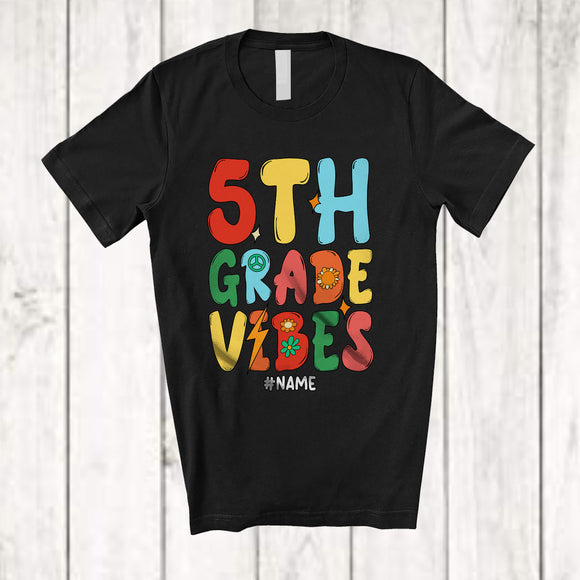 MacnyStore - Personalized Custom Name 5th Grade Vibes; Joyful First Day Of School 5th Grade Students T-Shirt