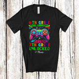 MacnyStore - Personalized Custom Name 6th Grade Complete 7th Grade Unlocked; Joyful Back To School Gamer T-Shirt