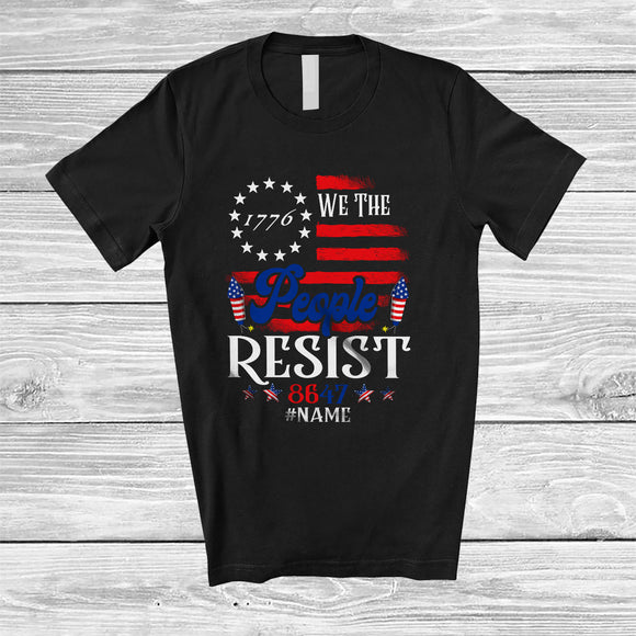 MacnyStore - Personalized Custom Name 8647 We The People Resist; Amazing 4th Of July Impeach Trump; Patriotic T-Shirt