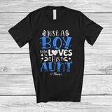 MacnyStore - Personalized Custom Name A Boy Who Loves His Aunt; Lovely Mother's Day Family Aunt; Family T-Shirt