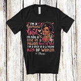 MacnyStore - Personalized Custom Name A Gemini Girl Once In A Lifetime; Lovely Birthday Zodiac Woman Afro T-Shirt