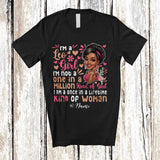 MacnyStore - Personalized Custom Name A Leo Girl Once In A Lifetime; Lovely Birthday Zodiac Woman Afro T-Shirt