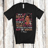 MacnyStore - Personalized Custom Name A Libra Girl Once In A Lifetime; Lovely Birthday Zodiac Woman Afro T-Shirt