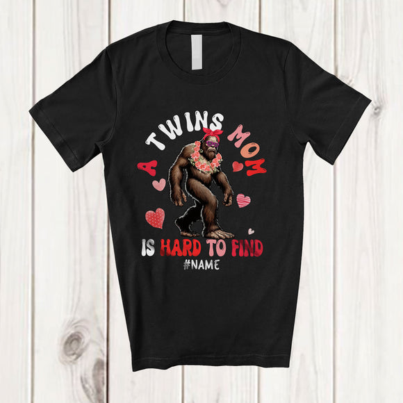 MacnyStore - Personalized Custom Name A Twins Mom Is Hard To Find; Adorable Mother's Day Bigfoot Flowers T-Shirt