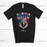 MacnyStore - Personalized Custom Name All American Bruh; Amazing 4th Of July Eagle Sunglasses; Patriotic T-Shirt