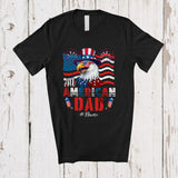 MacnyStore - Personalized Custom Name All American Dad; Lovely 4th Of July US Flag Eagle; Patriotic Family T-Shirt