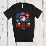MacnyStore - Personalized Custom Name All American Father in law; Lovely 4th Of July US Flag Eagle; Patriotic T-Shirt