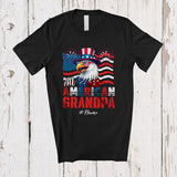 MacnyStore - Personalized Custom Name All American Grandpa; Lovely 4th Of July US Flag Eagle; Patriotic Family T-Shirt