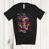 MacnyStore - Personalized Custom Name All American Lunch Lady; Awesome 4th Of July Fireworks Patriotic T-Shirt