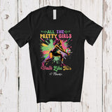 MacnyStore - Personalized Custom Name All The Pretty Girls Walk Like This; Colorful Volleyball Player Team T-Shirt