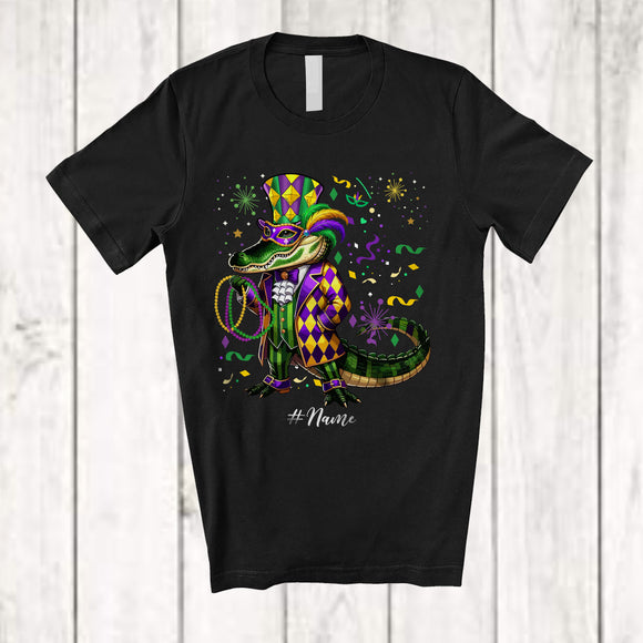 MacnyStore - Personalized Custom Name Alligator Cosplay; Amazing Mardi Gras Masked Beads; Parades T-Shirt