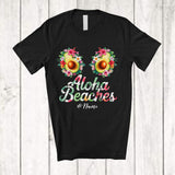 MacnyStore - Personalized Custom Name Aloha Beaches; Joyful Summer Women Avocado Bra Flowers Hawaiian T-Shirt