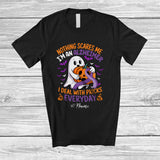 MacnyStore - Personalized Custom Name Alzheimer Deal With Pricks; Scary Halloween Purple Ribbon Boo Ghost T-Shirt