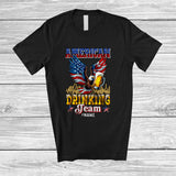 MacnyStore - Personalized Custom Name American Drinking Team; Cheerful 4th Of July Eagle Beer; Patriotic T-Shirt