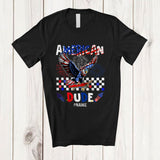 MacnyStore - Personalized Custom Name American Dude; Proud 4th of July American Flag Eagle; Patriotic T-Shirt