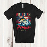 MacnyStore - Personalized Custom Name American Hooker; Amazing 4th Of July Vintage US Flag Tuna; Fishing T-Shirt