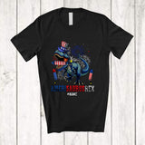 MacnyStore - Personalized Custom Name Amerisaurus Rex; Amazing 4th Of July Dinosaur T-Rex Fireworks; Patriotic T-Shirt