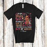 MacnyStore - Personalized Custom Name An Aries Girl Once In A Lifetime; Lovely Birthday Zodiac Woman Afro T-Shirt