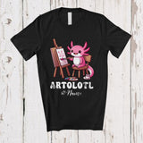MacnyStore - Personalized Custom Name Artolotl; Adorable Kawaii Axolotls Painting Girl Lover; Family T-Shirt