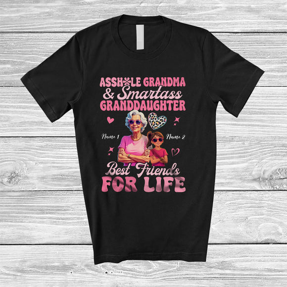 MacnyStore - Personalized Custom Name Asshole Grandma Smartass Granddaughter; Lovely Mother's Day Groovy T-Shirt