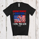 MacnyStore - Personalized Custom Name Assistant Fireworks Director Run; Joyful 4th Of July US Flag; Patriotic T-Shirt