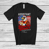 MacnyStore - Personalized Custom Name Assistant Fireworks Director Run; Proud 4th of July Eagle US Flag; Patriotic T-Shirt