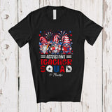MacnyStore - Personalized Custom Name Assistant Teacher Squad; Adorable 4th Of July Three Patriotic Gnomes T-Shirt