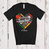 MacnyStore - Personalized Custom Name Assistant Teacher; Lovely Back To School Tools Collection Heart T-Shirt
