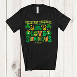 MacnyStore - Personalized Custom Name Assistant Teachers Love Shenanigans; Proud St. Patrick's Day Jobs Shamrock T-Shirt