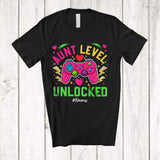 MacnyStore - Personalized Custom Name Aunt Level Unlocked; Joyful Mother's Day Game Controller; Gamer T-Shirt