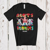 MacnyStore - Personalized Custom Name Aunt's Bunnies; Fantastic Easter Three Bunnies; Leopard Family T-Shirt