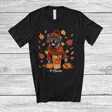 MacnyStore - Personalized Custom Name Autumn Cane Corso Drink Coffee; Lovely Thanksgiving Fall Leaf Family T-Shirt