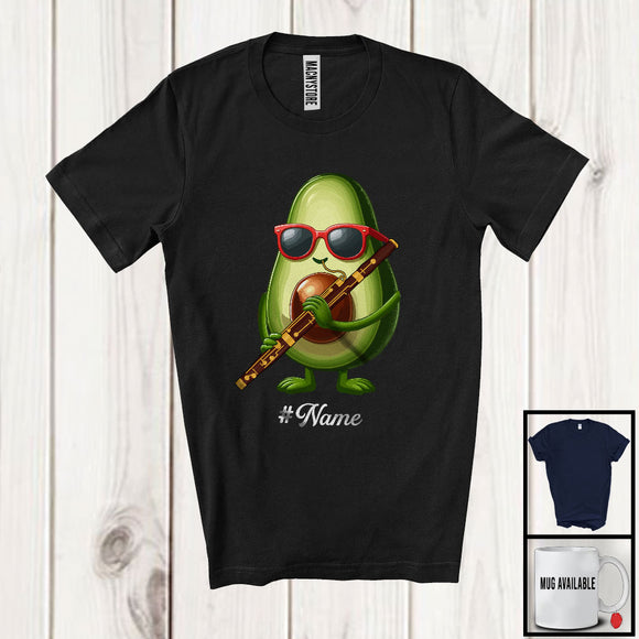 MacnyStore - Personalized Custom Name Avocado Playing Bassoon, Lovely Fruit Vegan Bassoon Musical Instrument T-Shirt