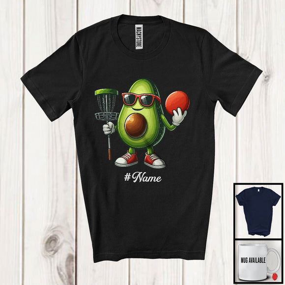 MacnyStore - Personalized Custom Name Avocado Playing Disc Golf, Lovely Fruit Vegan Disc Golf Sport Player T-Shirt