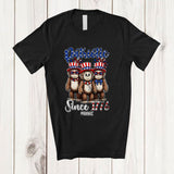 MacnyStore - Personalized Custom Name Awesome Since 1776; Lovely 4th Of July Three Bigfoot US Flag; Patriotic T-Shirt