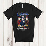 MacnyStore - Personalized Custom Name Awesome Since 1776; Lovely 4th Of July Three Eagle US Flag; Patriotic T-Shirt