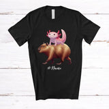 MacnyStore - Personalized Custom Name Axolotl Riding Capybara; Adorable Axolotl Animal Lover; Family Group T-Shirt