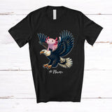 MacnyStore - Personalized Custom Name Axolotl Riding Eagle; Adorable Axolotl Animal Lover; Family Group T-Shirt