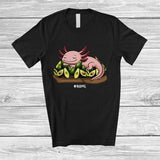 MacnyStore - Personalized Custom Name Axolotl on Avocados; Adorable Axolotl Vegan Fruit Lover T-Shirt