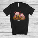 MacnyStore - Personalized Custom Name Axolotl on Donuts; Adorable Axolotl Cake Lover T-Shirt
