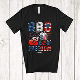MacnyStore - Personalized Custom Name BBQ Beer Freedom; Humorous 4th Of July BBQ Drinking; Patriotic T-Shirt