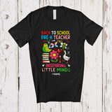 MacnyStore - Personalized Custom Name Back To School Pre-K Teacher Inspiring Minds; Lovely Flower Garden T-Shirt