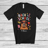 MacnyStore - Personalized Custom Name Back To School; Humorous Capybara Sunglasses; Students Teacher T-Shirt