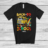 MacnyStore - Personalized Custom Name Back To School; Joyful First Day Of School Bus; Teacher Students T-Shirt
