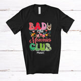 MacnyStore - Personalized Custom Name Bad Ass Mommys Club; Proud Mother's Day Flowers Rock Hand Sign T-Shirt